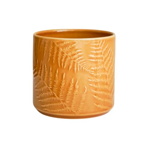 Ivyline Maceta de cerámica, Mostaza, tamaño Mediano