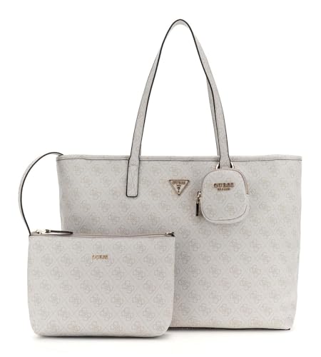 GUESS bolso shopper bolso de hombro con compartimento para portátil Power Play II Large Tech Tote Bone Logo crema