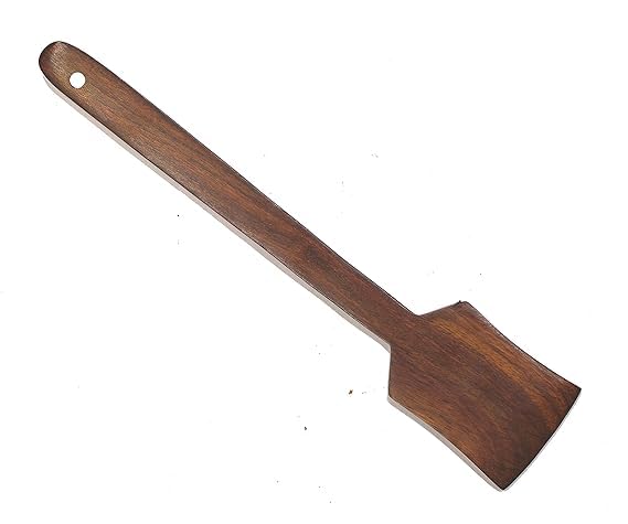 Image of Wooden Kitchen Utensil Set, Brown Walnut Wood, 4-Piece Cooking Spoons and Spatula Collection, Traditional Style