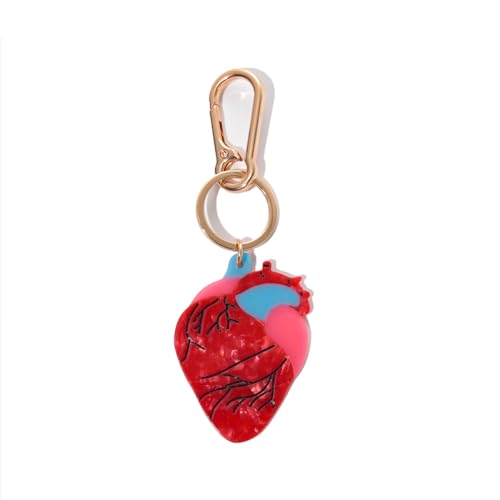 Novelty Keychain with Gold Metal Hook, Pink and Clear Design for Women Girls Gift