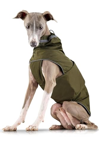 ZAUBERPFOTE® Hunderegenmantel London I Mit extra langem YKK® Reißverschluss für Halsband & Geschirr I Für kleine, mittlere & große Hunde I Wasserdicht & Maschinenwaschbar I Regenmantel für Hunde (65)
