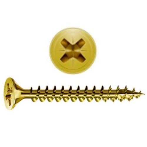 bricoleva.it Set of 200 Self Tapping Countersunk Wood Screws 4 x 50mm - Set for DIY and Crafts - Yellow