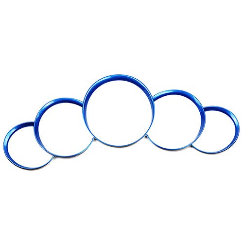 Xotic Tech Dashboard Gauge Meter Surrounding Ring Instrument Frame Trim Covers Compatible with Porsche Cayenne 958 2011-2018; Panamera 970 2010-2016; 911 991 2012-2018 (Blue) - 5PCS