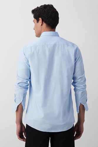 Image of Peter England Men's Classic Slim Fit Full Sleeve Oxford Shirt | 100% Cotton
