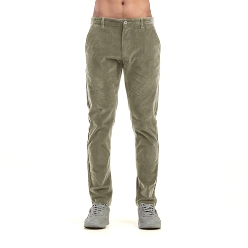 Image of BELANO Men Slim Fit Corduroy Cotton Stretch Chinos