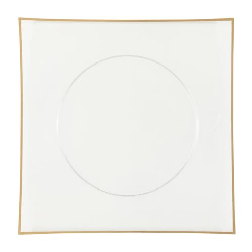Platos cargadores cuadrados transparentes con borde dorado 13 pulg pack 48