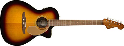 Fender Newporter Player Electro Acoustique, Sunburst, Touche en noyer - Les Beatles, Paul McCartney, John Lennon, RIngo Starr, George Harrison Fender Newporter Player Electro Acoustique, Sunburst, Touche en noyer