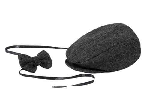 Image of Matissa Newborn Baby Boy Flat Newsboy cap and bow tie set Gatsby cap Pageboy Golf hat