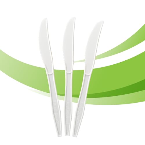 The Coffee Connection TCC 150 Pcs Heavy Duty Compostable Knives - BPA Free & No Plastic Knives for Gathering and Every Day Use