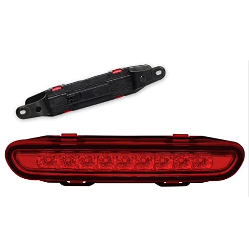 PM PERFORMOTOR Full LED 3rd Third Brake Light High Mount Stop Light Compatible with Dodge Charger 06-10,Chrome Housing/Red Lens