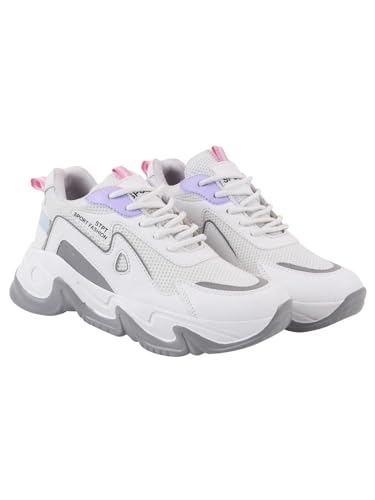 Shoetopia Women's Sneakers White-EU38 /UK5