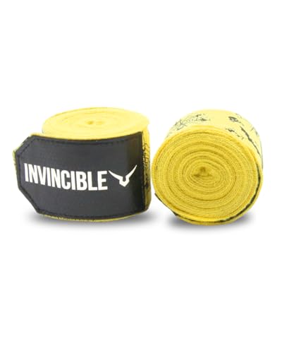 Image of Invincible Mexican Style Semi-Stretch Hand Wraps (Yellow Bat Spider, 2.5 Meter)