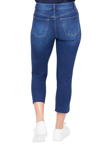 Royalty For Me Womens Women's Vintage High Rise Slim Straight Raw Hem Cropped Flood Jeans3