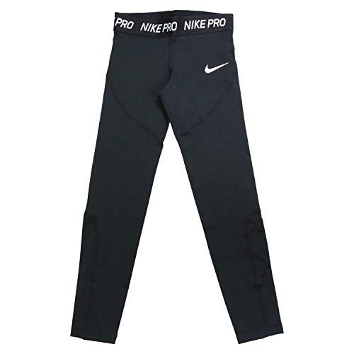 Nike Pro Big Kids' (Girls') Tights (Black/White, XL)