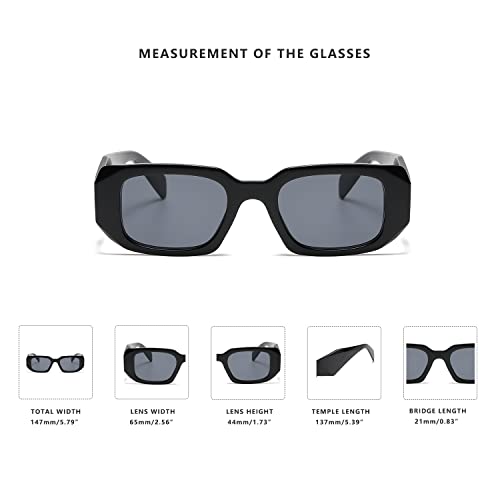 LASPOR Retro Rectangle Sunglasses For Women Men 90s Trendy Glasses4