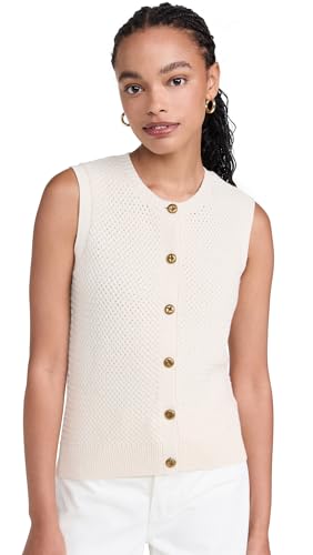 rag & bone Women's Jax Sleeveless Cardigan, Turtledove, Off