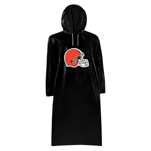 Image of NFL Waterproof Rain Poncho for Adults, Sporty, Elastic Sleeves and Drawstring Hood, Unisex Rain Coat