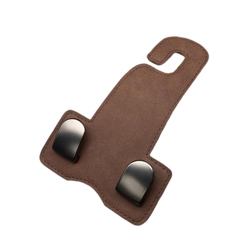 KIXZSAZ カーシートフックヘッドレストフック革耐久性とファッション外観サイズ車の収納フックは 16x10x1.5 センチメートル車のフック, 茶色