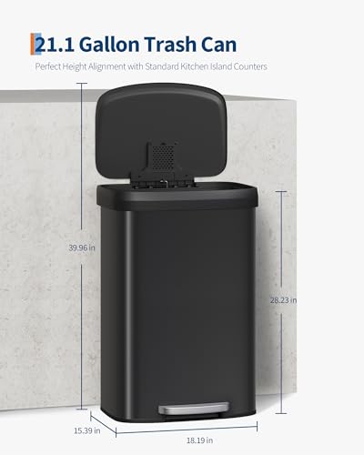 Caneca de Basura Rectangular 21 Galones / 80L Negra miniatura 7