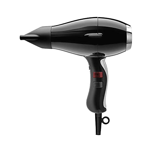 Phon per capelli Elchim 3900 Healthy Ionic Black & Silver|Asciugacapelli Professionale, Silenzioso, Leggero & Bilanciato per Capelli Sani, Morbidi & Lucidi|Tempi di Asciugatura Ridotti del 30%-2400W