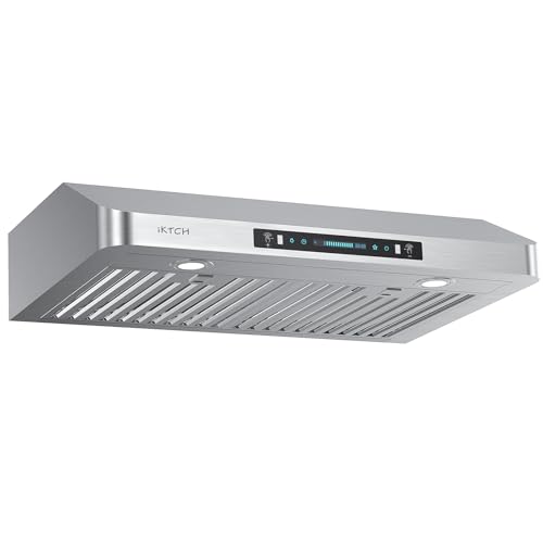 Image of IKTCH 30 inch Under Cabinet Stainless Steel Hood, 900CFM Dual Gesture Touch Control