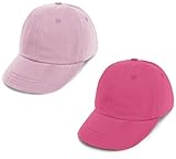 2 Packs Toddler Boys Girls Baseball Summer Hat Kids Baseball Cap Baby Sun Hat Cotton Dustypink&Rosered 3-10T