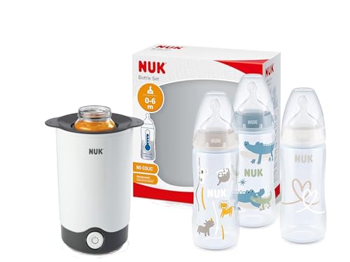 NUK Thermo Express Plus Flaschenwärmer mit EU-Stecker & 12V-Adapter – Inkl. First Choice+ 3er Set – Erwärmt Babybrei & Milch in 90 Sekunden – Mit Abschaltautomatik NUK Thermo Express Plus Flaschenwärmer mit EU-Stecker & 12V-Adapter – Inkl. First Choice+ 3er Set – Erwärmt Babybrei & Milch in 90 Sekunden – Mit Abschaltautomatik