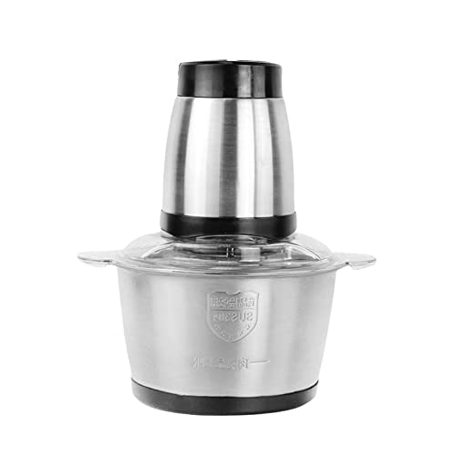 Barturry Picadora de Alimentos de Acero Inoxidable 2L Procesador de Alimentos EléCtrico Picadora de Carne Licuadora MáQuina Mezcladora ElectrodoméSticos de Cocina, Enchufe de la UE