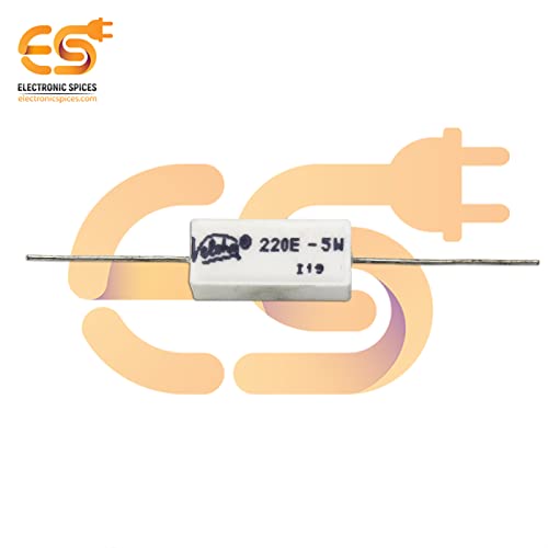 Image of 220 Ohm (Ω) 5 Watt Fusible Ceramic Cement Power Resistor Pack of 5pcs