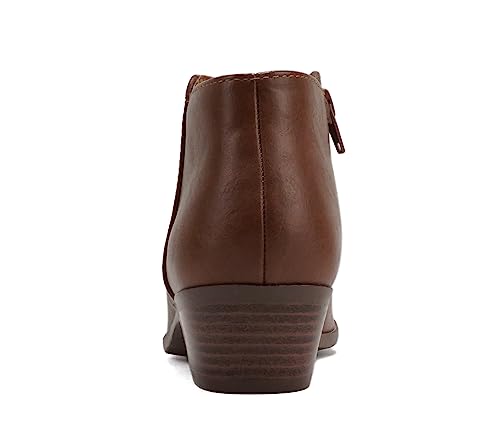 Image of Soda Women's Mug Round Toe Faux Suede Stacked Heel Western Ankle Bootie