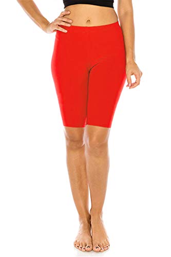 FUNGO Leggings Mujer 1/2 Largo Deportivas Leggins Yoga Pantalones para Mujer f12 (48, Rojo) Cover