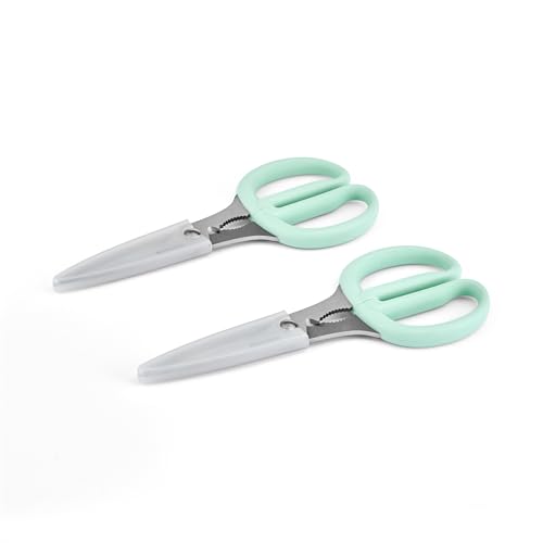 Image of KitchenAid Classic 2-Piece Multipurpose Kitchen Shear Set with Blade Sheath - Spearmint, Herb Stripper, Poultry Shears, Pizza Cutter, Nutcracker
