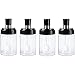 Subiaobd Ensemble de 4 boîtes d'assaisonnement en Verre, Bouteille d'assaisonnement Transparente scellée, Bouteilles d'épices pour la Cuisine, Distributeur de Pot de Miel pour Bouteille d'huile