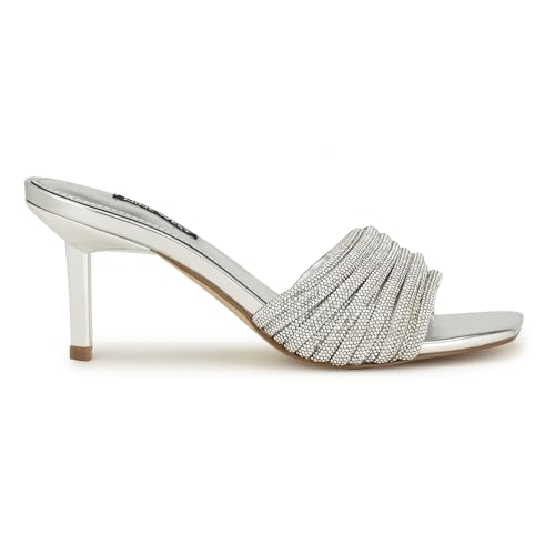 Nine West Sandalias HarborHeeled para mujer, Plata 040, 37.5 EU