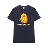 Pampling Camiseta de Manga Corta, 100% Algodón, Ropa Unisex para Hombre y Mujer, Serigrafiada con Cuello Redondo y Corte Recto, Color Azul (Psicopato, L)