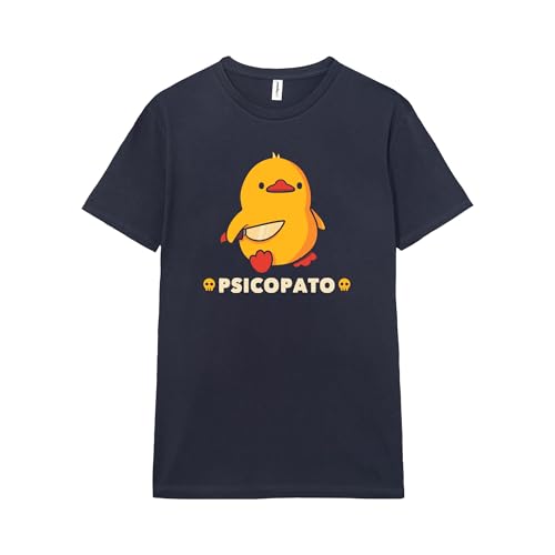 Pampling Camiseta de Manga Corta, 100% Algodón, Ropa Unisex para Hombre y Mujer, Serigrafiada con Cuello Redondo y Corte Recto, Color Azul (Psicopato, XXL)