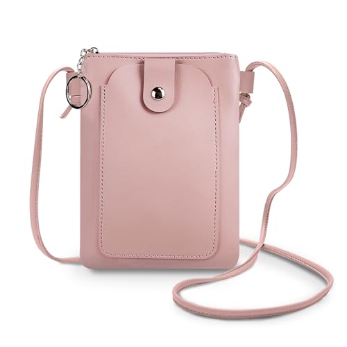 Small Crossbody Bags for Women, PU Leather Cell Phone Bag Wallet Purse with Zipper for Working Shopping