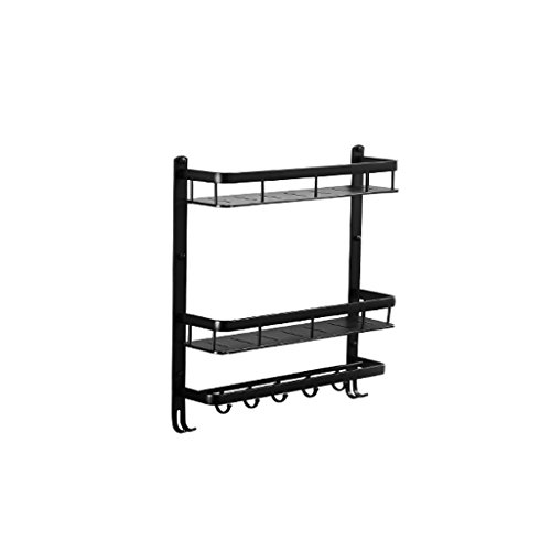 Preisvergleich Produktbild GAOYANG Schwarzes Badezimmerregal Regalwand Hängen Kosmetisches Gestell Punsch Frei Badregal,Kosmetisches Gestell,Regal,Badezimmer Handtuchhalter,Badezimmer Wand Veranstalter