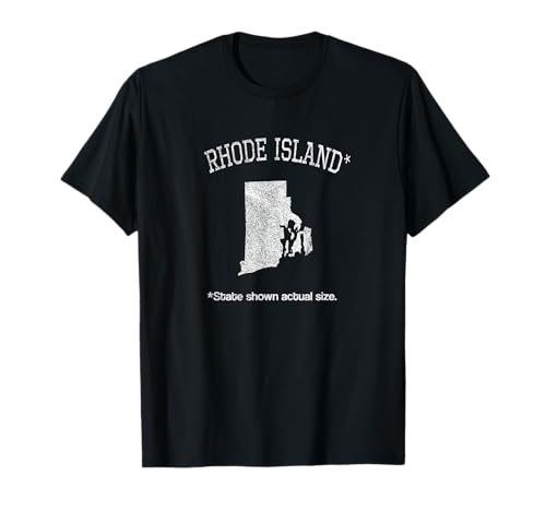 Rhode Island State Shown Actual Size Funny T-Shirt