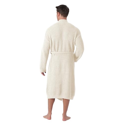 bearberry Cozy Robe Lightweight Soft Plush Robe Hoodless Sleepwear Nightgown with Pockets for Men3