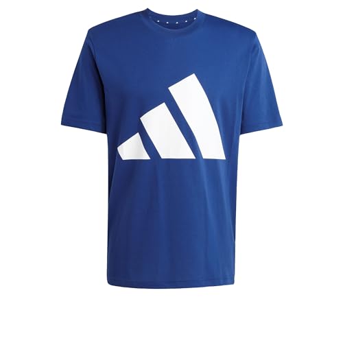 adidas Homme Essentials Big Logo Single Jersey Tee, Dark Blue/White, XL