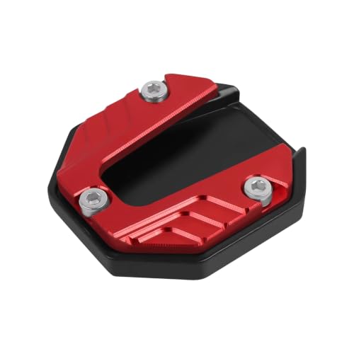 Plaque d'extension de béquille moto avec base antidérapante rouge
