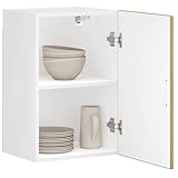 GeenYuu Armario de cocina, material de madera de roble Porto Artisan 40 x 31 x 60 cm, armario de almacenamiento con puertas, robusto y fácil de cuidar, versátil utilizable como armario de uso o