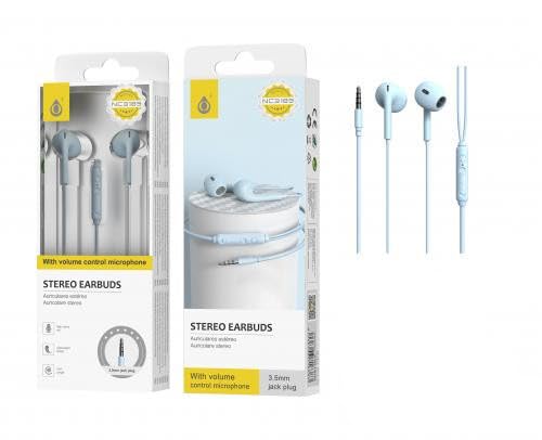 Born To Vape presente Ecouteurs + Micro, Contrôle du Volume - 1,2m - Prise Jack - Blue NC3189 et Son Sticker BTV Exclusif collectionnable