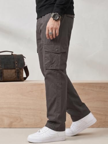 Image of Leriya Fashion Men Cargo Pants | 6 Pocket Cotton Cargo Joggers for Men | Loose Fit Stylish Pant with Pockets | Casual Baggy Trousers & Streetwear Lower (Available in Plus Size)