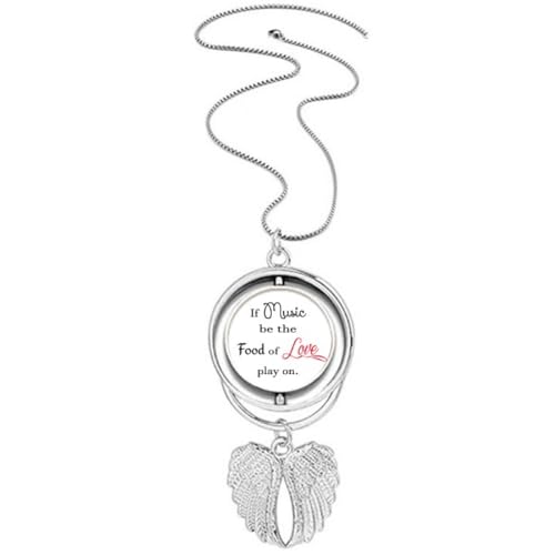Collier ailes d'ange en argent avec gravure musicale pour femme