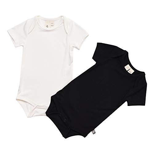 Image of KYTE BABY Unisex Bodysuits, 2-Pack Short Sleeve Baby Bodysuits, 97% Rayon made from Bamboo, 3% Spandex