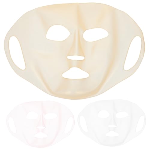 Mikinona 3 Piezas cubierta fija de la facial mascara facial Accesorio de jabon facial completamente faciales de vapor gel de sílice