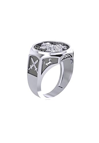 Anel São Jorge em Prata 950 Tamanho:29;Cor:Prata