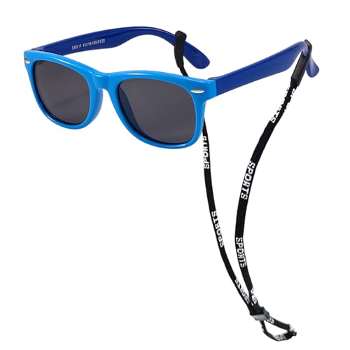 SAIIURV Polarisées Lunettes de Soleil pour Enfant, Lunette Soleil Anti-UV avec Sangle Réglable pour Garçon Fille, Mode Extérieure Lunettes de Sport, Lunettes Soleil Fête pour Costumée Déguisements